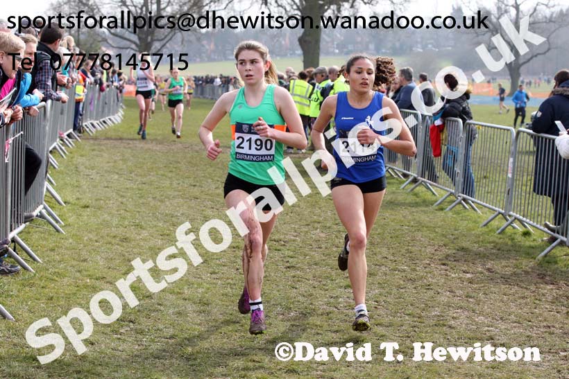 Womens under-17s 2016 Inter Counties Cross Country Champs. and Cross Challenge Final, Cofton Park, Birmingham. Photo: David T. Hewitson/Sports for All Pics